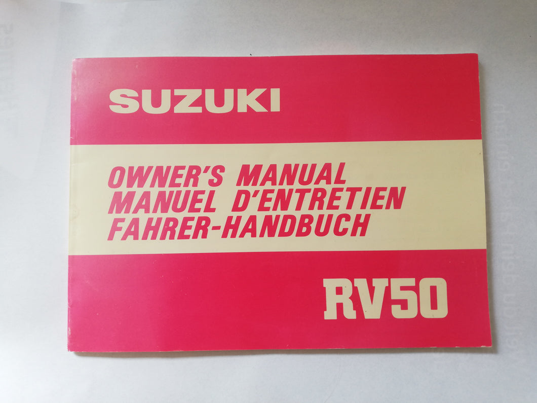 Fahrerhandbuch Owners's Manual Manuel D'Entretien RV 50
